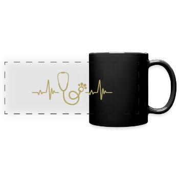 Stethoscope Pulse Rate - Veterinary - Full Colour Panoramic Mug - black - Front