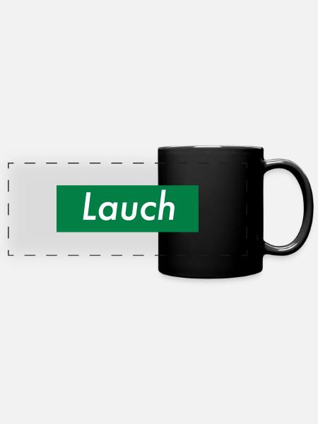 Lauch - Panorama-Tasse farbig - Schwarz