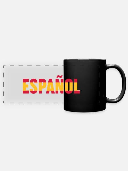 Español - Panorama-Tasse farbig - Schwarz