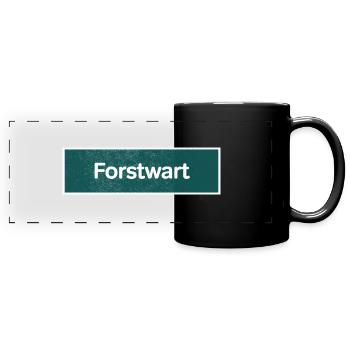 Forstwart - Panorama-Tasse farbig - Schwarz - Vorne