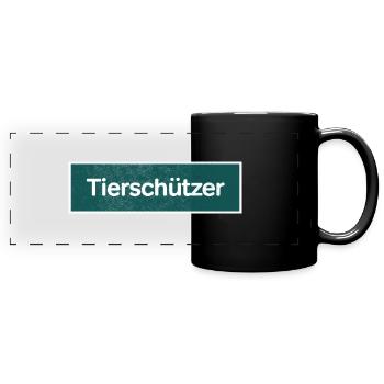 Tierschützer - Panorama-Tasse farbig - Schwarz - Vorne