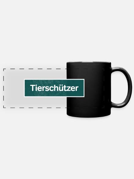Tierschützer - Panorama-Tasse farbig - Schwarz