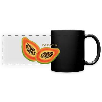 papaya - Full Colour Panoramic Mug - black - Front