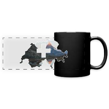 Suisse - Mug panoramique uni - noir - Devant