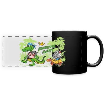 ADVENTURE AWAITS - Full Colour Panoramic Mug - black - Front