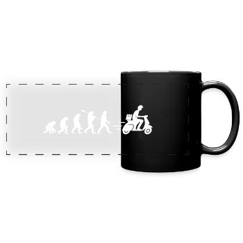 The evolution of the delivery person - Full Colour Panoramic Mug - black - Front