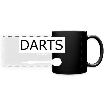 Darts Passion Geschenk Geburtstag Idee WM - Panorama-Tasse farbig - Schwarz - Vorne