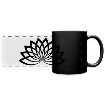 Lotus - Panorama-Tasse farbig - Schwarz - Vorne