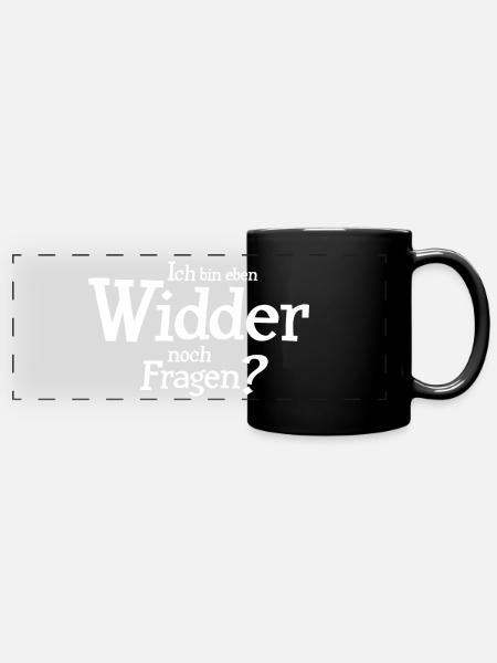 Sternzeichen Widder - Panorama-Tasse farbig - Schwarz