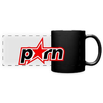 Porn lettering - Full Colour Panoramic Mug - black - Front
