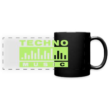 Techno Music - Full Colour Panoramic Mug - black - Front