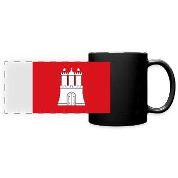 Hamburg - Panorama-Tasse farbig - Schwarz - Vorne