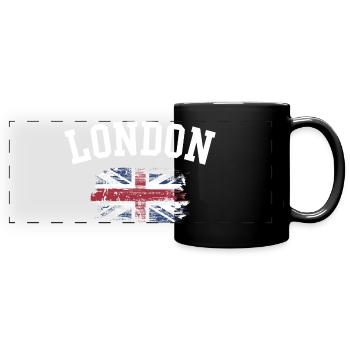 London Grunge Union Flag Tee - Full Colour Panoramic Mug - black - Front