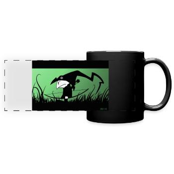 Archery Bogenschiessen Comic outdoor Kinder - Panorama-Tasse farbig - Schwarz - Vorne