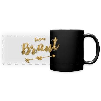 Junggesellinnenabschied Gold Glitzer Team Braut - Panorama-Tasse farbig - Schwarz - Vorne