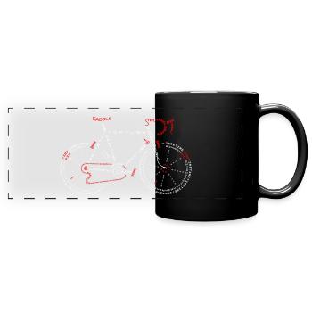 Fahrrad Wörtern - Panorama-Tasse farbig - Schwarz - Vorne