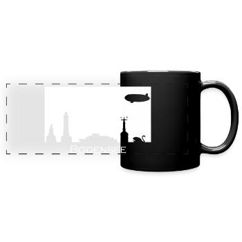Lake Constance | Filled silhouette | White - Full Colour Panoramic Mug - black - Front