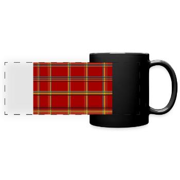 Masque de tous les jours à carreaux rouges - Mug panoramique uni - noir - Devant