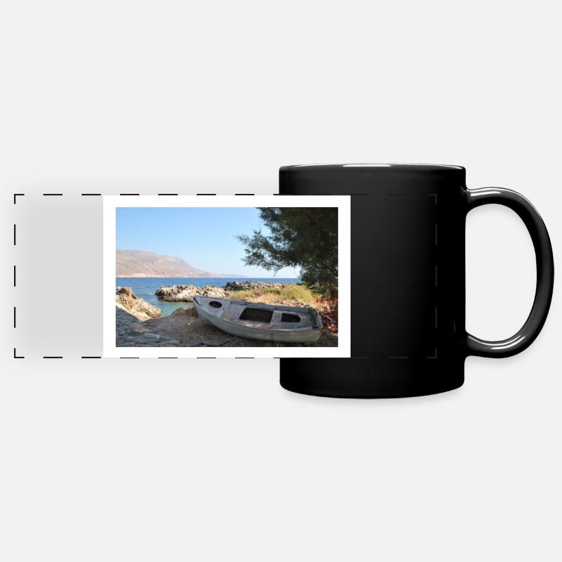 Crete poster - Full Colour Panoramic Mug - black