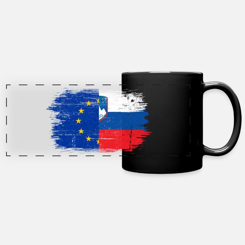 EU-Slovenia Flag Fusion - Full Colour Panoramic Mug - black