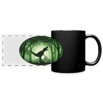 Bicycle Dinosaurs - Full Colour Panoramic Mug - black - Front