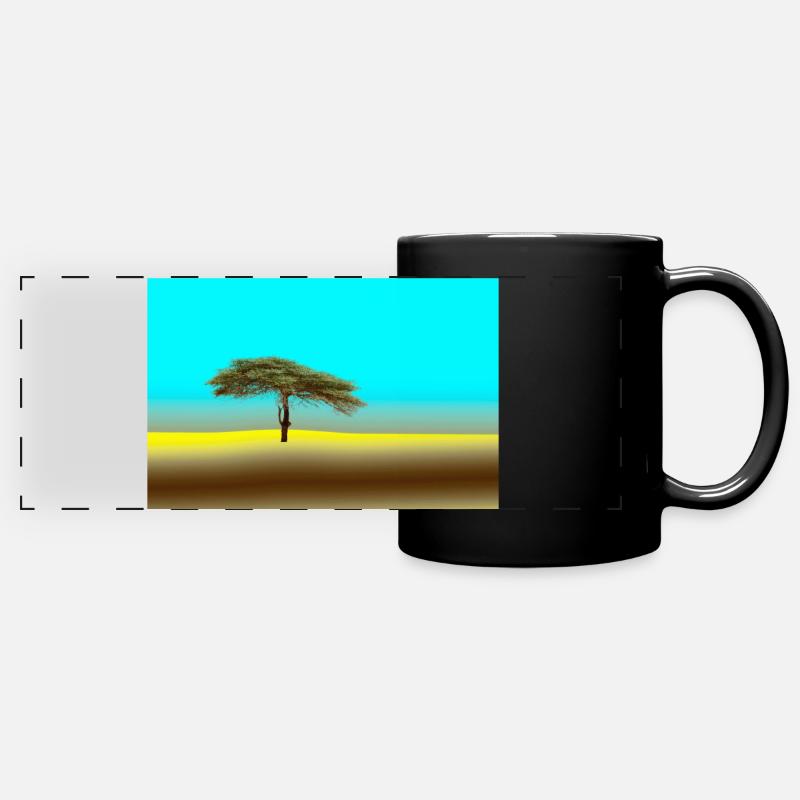 Tree in the Sahara - Full Colour Panoramic Mug - black