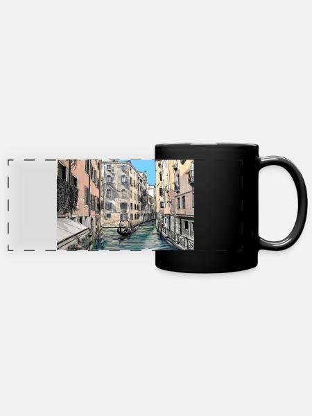 Venedig - Panorama-Tasse farbig - Schwarz