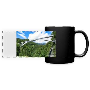 Salginatobel Bridge - Full Colour Panoramic Mug - black - Front