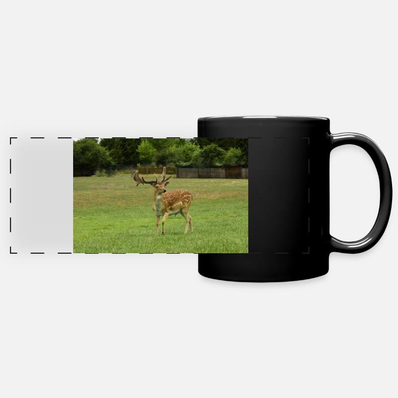 Fallow deer - Full Colour Panoramic Mug - black