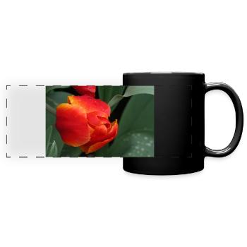 Fiery tulip freshness - Full Colour Panoramic Mug - black - Front