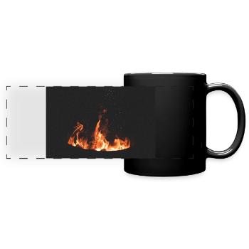 Flamme - Panorama-Tasse farbig - Schwarz - Vorne
