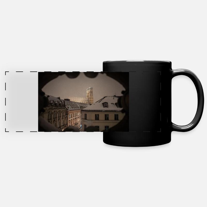 München Frauenkirche - Panorama-Tasse farbig - Schwarz