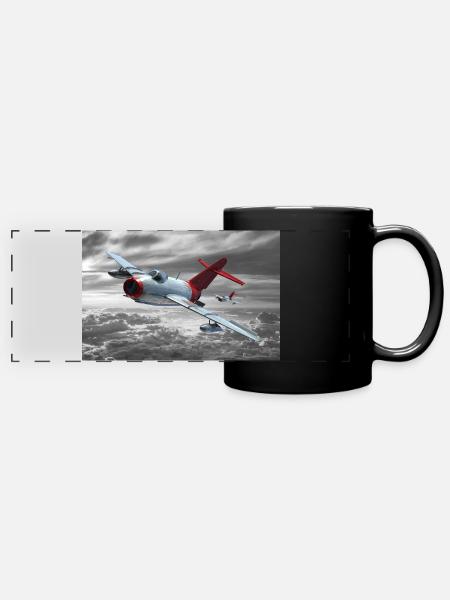 MiG-15 - Panorama-Tasse farbig - Schwarz