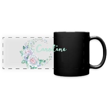 Für Caroline - Panorama-Tasse farbig - Schwarz - Vorne