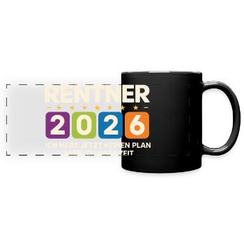 Pensioners 2026: No plan, but time - Full Colour Panoramic Mug - black - Front