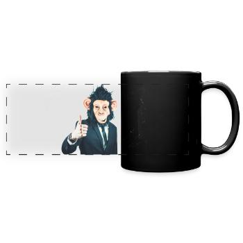 Singe - Mug panoramique uni - noir - Devant