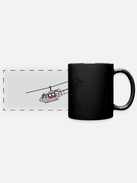Bell UH1D - SAR / Notarzt - Panorama-Tasse farbig - Schwarz