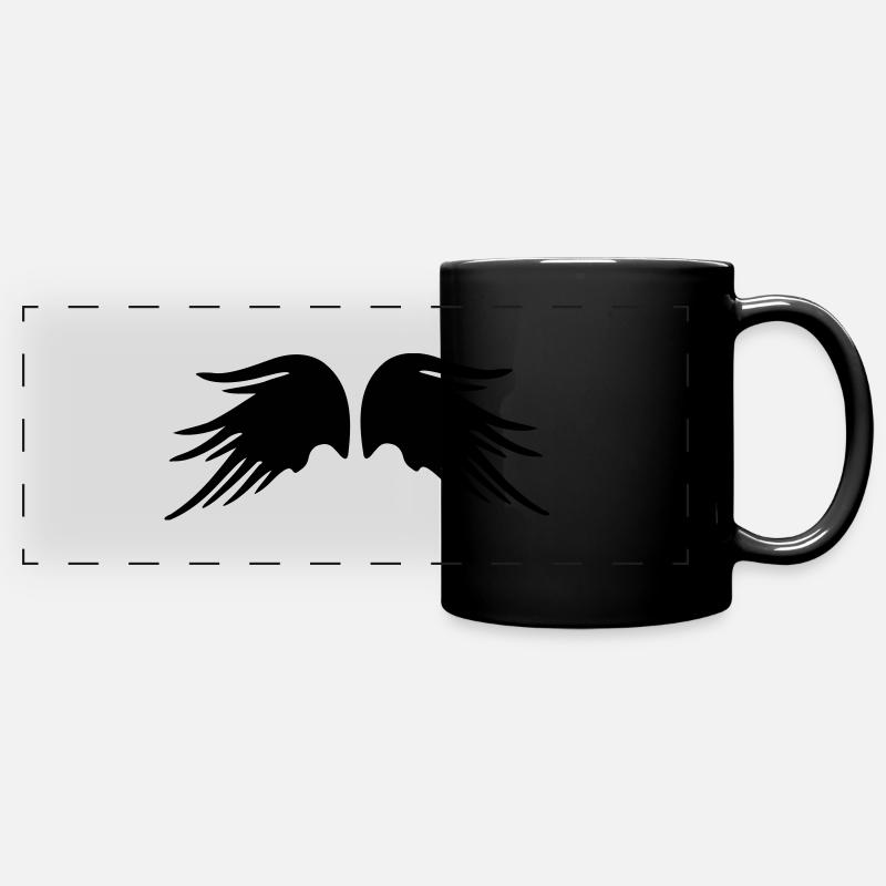 wings_fantasy_art_2 - Panorama-Tasse farbig - Schwarz