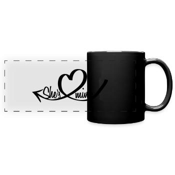 She's mine Heart - Full Colour Panoramic Mug - black - Front