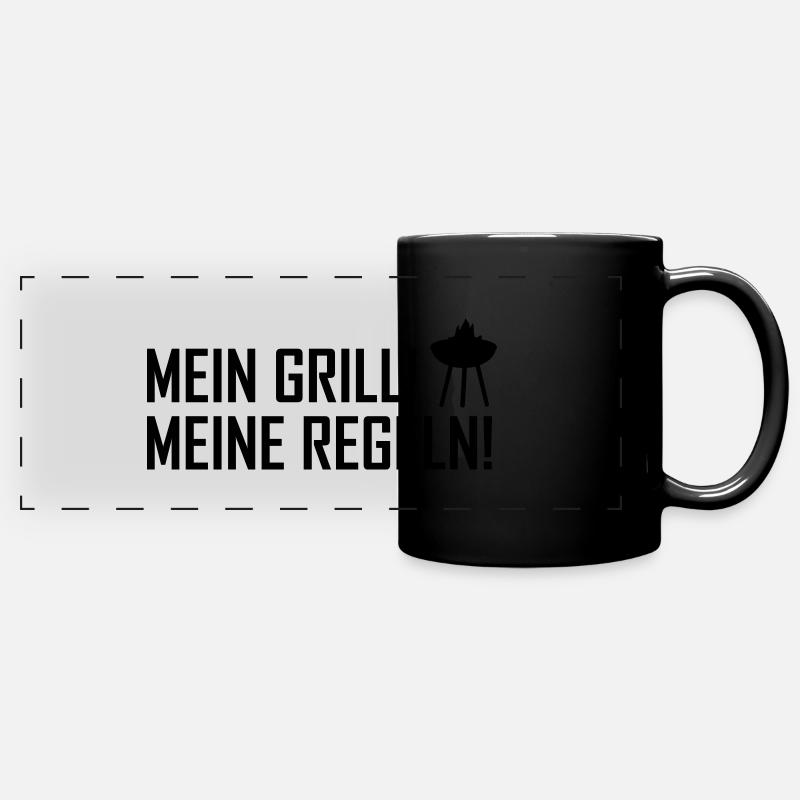 mein grill meine regeln - Mug panoramique uni - noir