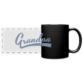Texte de grand-père - Mug panoramique uni - noir - Devant