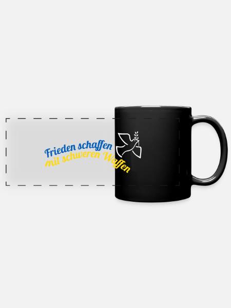 Frieden schaffen! - Panorama-Tasse farbig - Schwarz