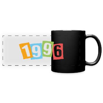 Born in 1996 – Birthday with big colorful numbers - Full Colour Panoramic Mug - black - Front