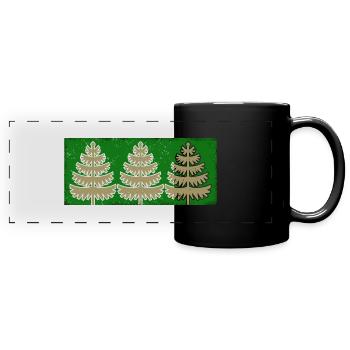 Tannen - Panorama-Tasse farbig - Schwarz - Vorne
