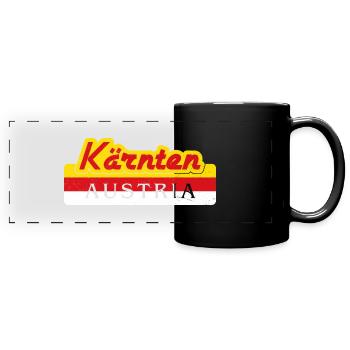 Carinthia Austria Flag Coat of Arms Mountains - Full Colour Panoramic Mug - black - Front
