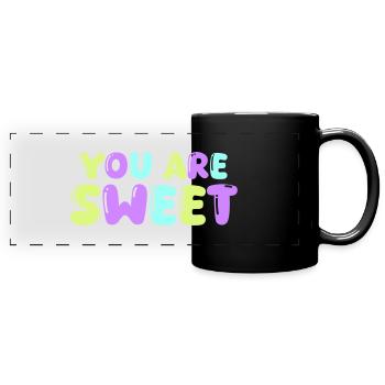 tu es doux - Mug panoramique uni - noir - Devant