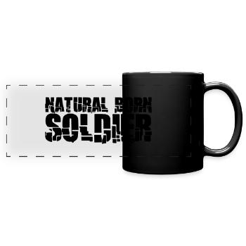 Soldat né guerre général combattant de la liberté - Mug panoramique uni - noir - Devant