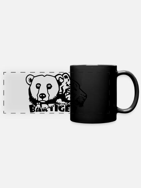 Bärtiger! - Panorama-Tasse farbig - Schwarz