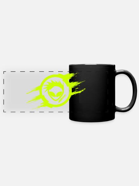 Alien Cut Scratch Fluo - Panorama-Tasse farbig - Schwarz