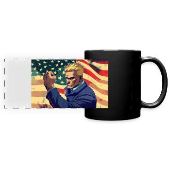 Patriotic Zombie Fierce American Icon Halloween - Full Colour Panoramic Mug - black - Front